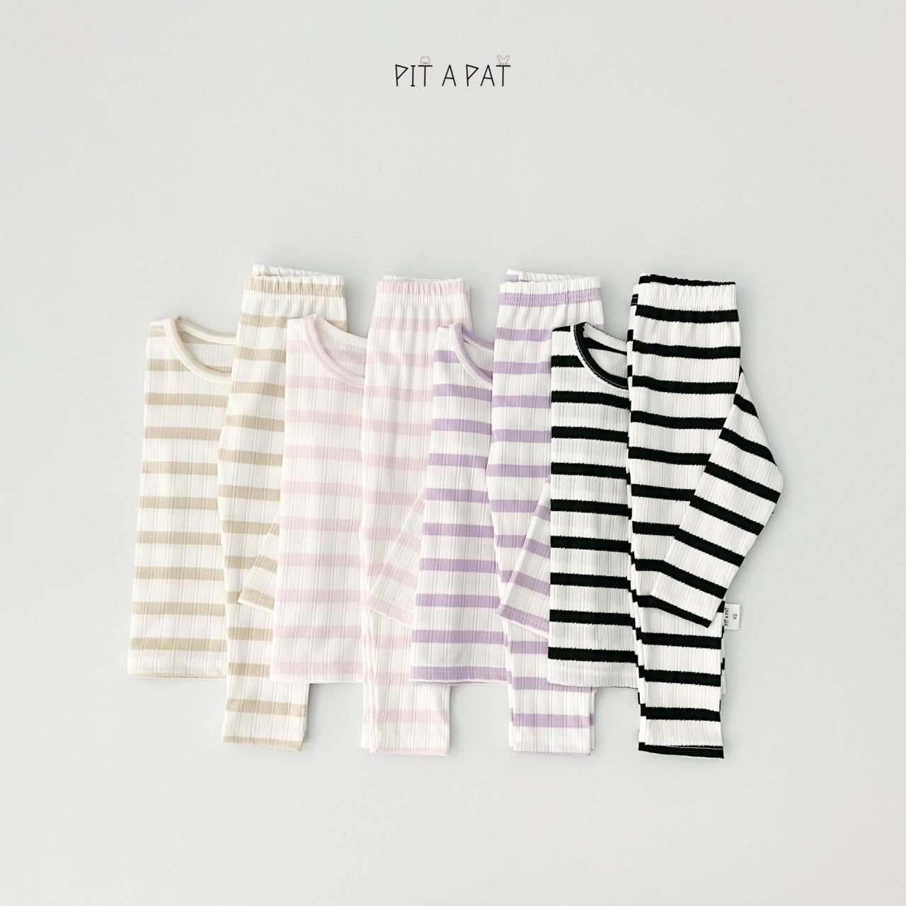 Soft Stripe Home Wear Set [Light Beige/S(2-3yr)]