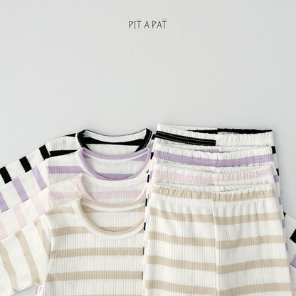 Soft Stripe Home Wear Set [Light Beige/S(2-3yr)]