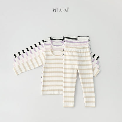 Soft Stripe Home Wear Set [Light Beige/S(2-3yr)]