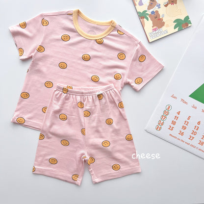 Modal Ribbed Home Wear Set [Smile Pink/90/S(2-3yr)]