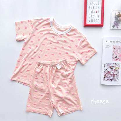 Modal Ribbed Home Wear Set [Smile Pink/90/S(2-3yr)]