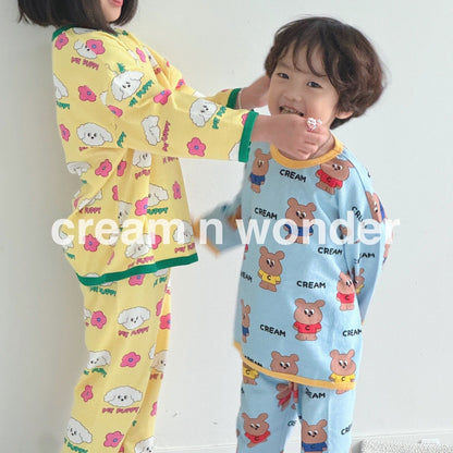 [Cream] Cotton Loose Fit Home Wear Set