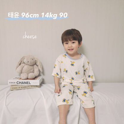 [Cheese] 3/4 Loose-Fit Modal Home Wear Set