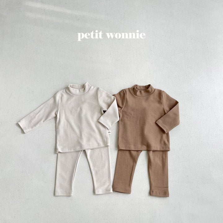 Half Turtleneck Home Wear Set [Ivory/XL(5-6yr)]