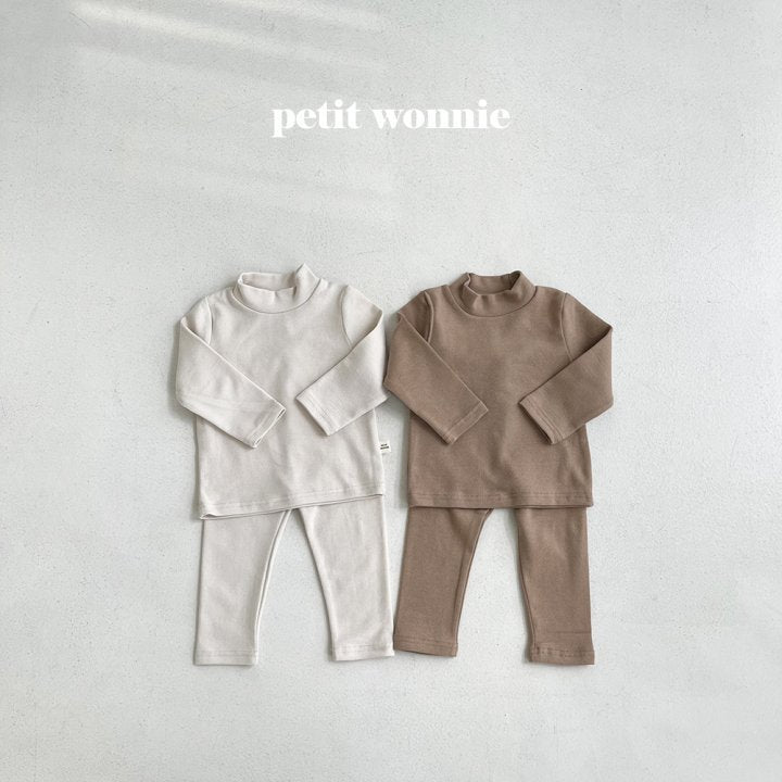 Half Turtleneck Home Wear Set [Ivory/XL(5-6yr)]