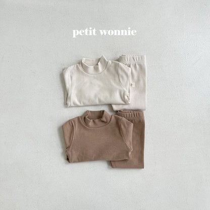 Half Turtleneck Home Wear Set [Ivory/XL(5-6yr)]