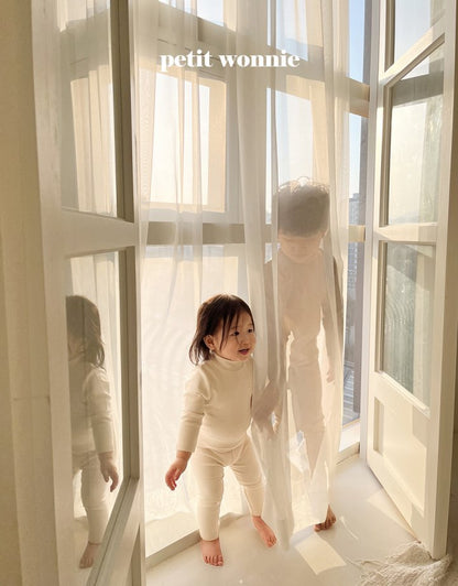 Half Turtleneck Home Wear Set [Ivory/XL(5-6yr)]