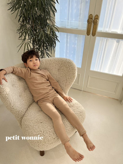 Half Turtleneck Home Wear Set [Ivory/XL(5-6yr)]