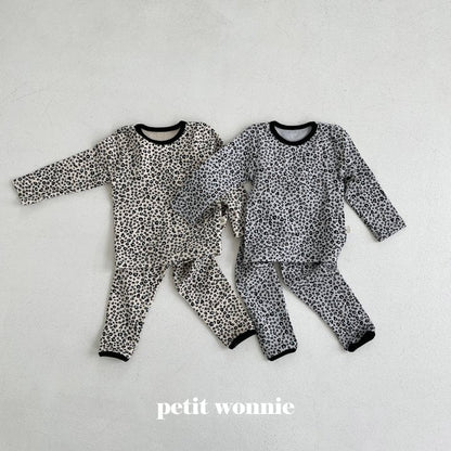 Leopard Home Wear Set [Grey/L(4-5yr)]