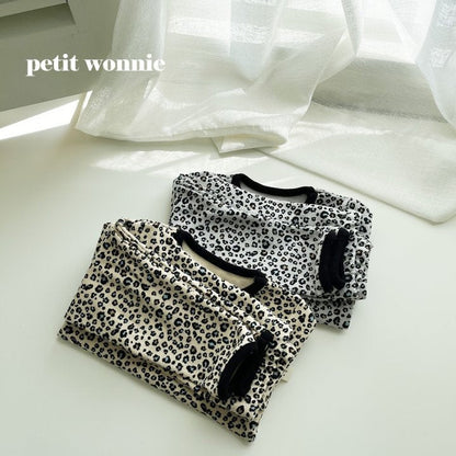 Leopard Home Wear Set [Grey/L(4-5yr)]