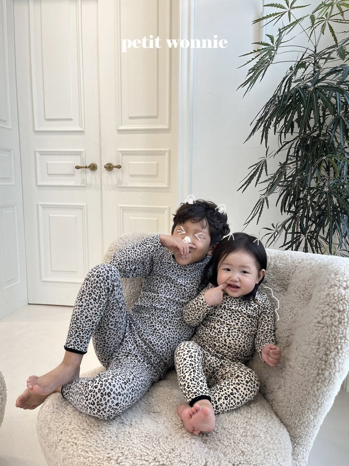 Leopard Home Wear Set [Grey/L(4-5yr)]